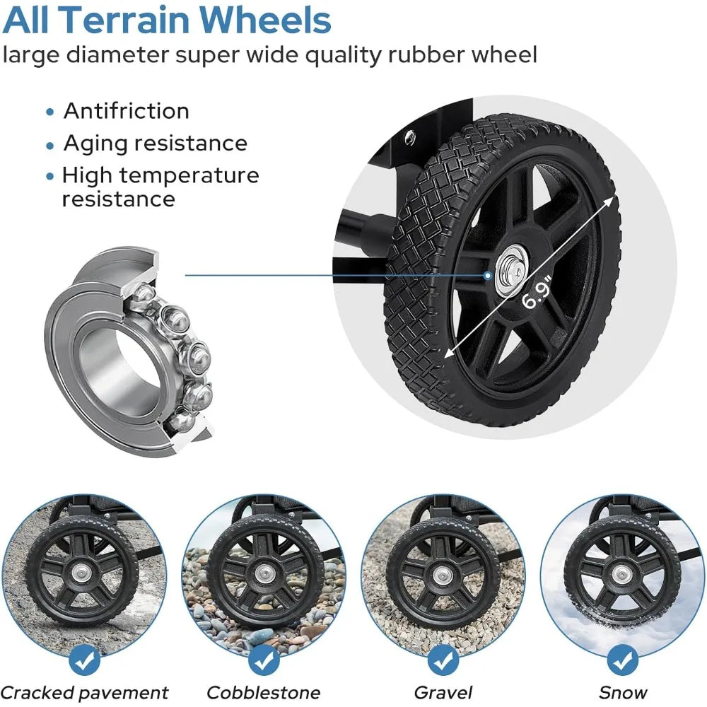 HOME - 2 in 1 Shopping Cart for Groceries, 330 lbs Grocery Cart on Wheels, Foldable Utility Carts with Wheels,