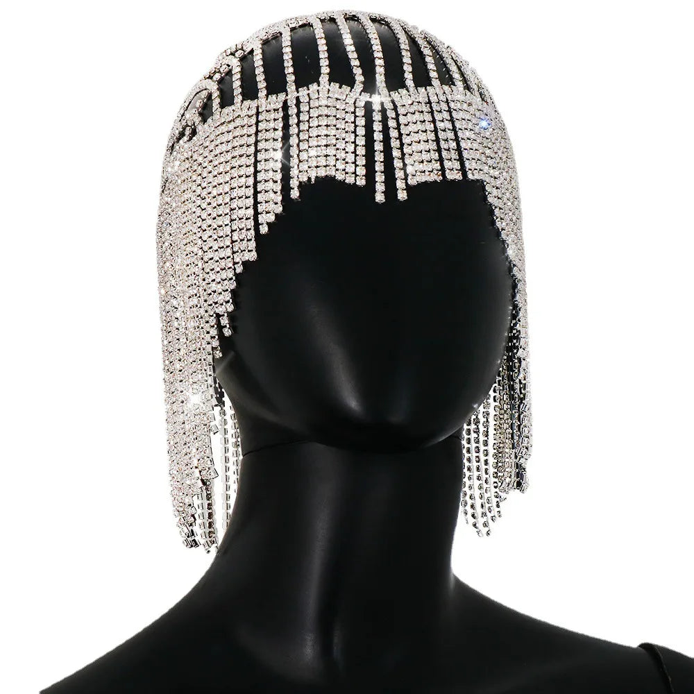 Stonefans Mesh Hair Accessories Luxury Designer for Women Girl Ornaments 1920s Gatsby Gift Forehead Wedding Headpiece Bride 2024
