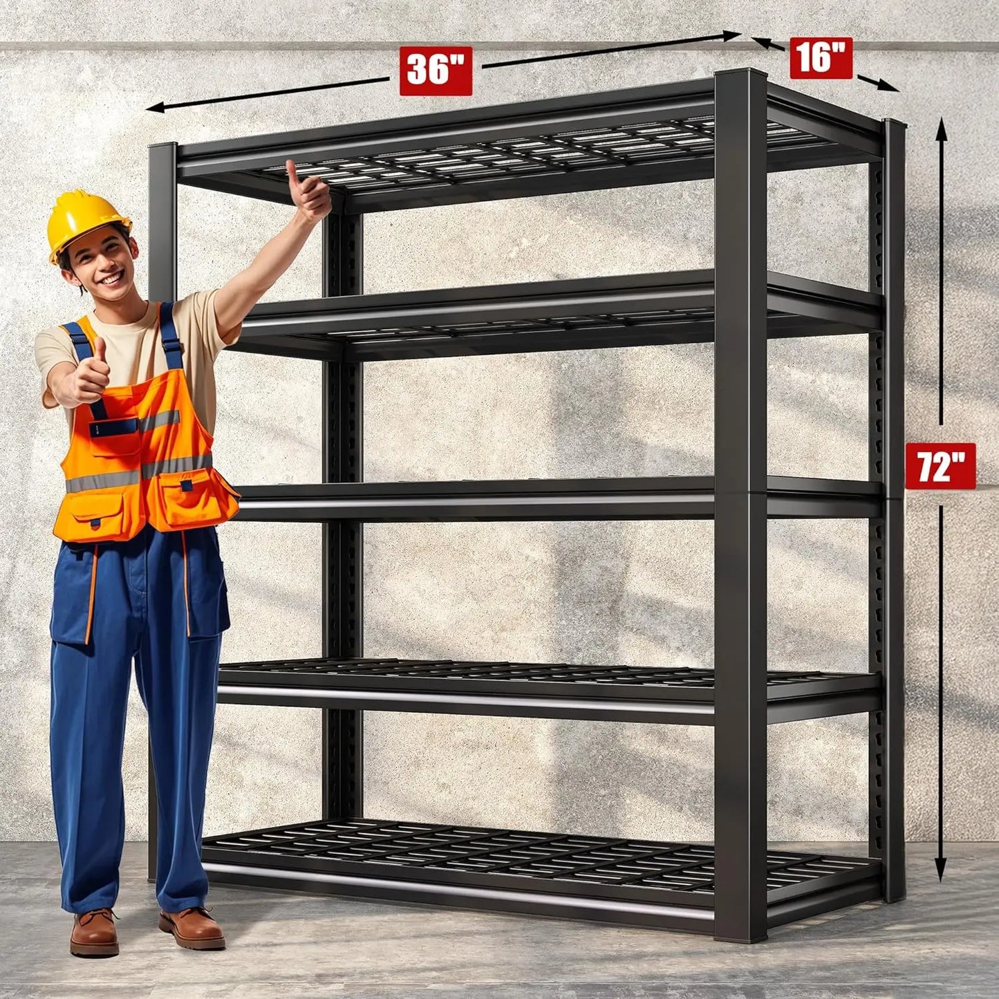 Heavy Duty Garage Shelving 3000LBS Adjustable Industrial