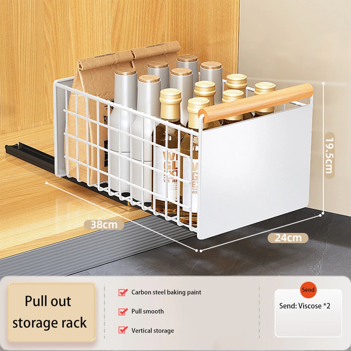 Pull out Cabinet Organizer Slide out Pantry Shelf Drawer Storage Sliding Mesh Cabinet Basket for Pantry Cabinet Kitchen Bathroom