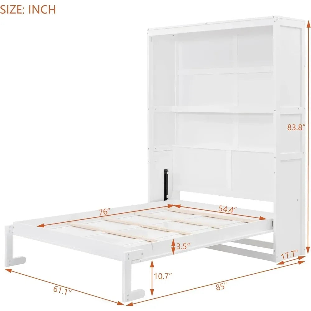 General Use Murphy Cabinet Bed With Shelves For Home Office