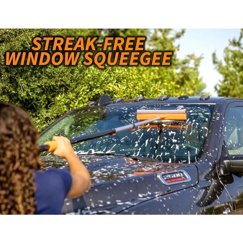 Popular.Car Wash Kit with 5-12 ft Extension Pole Car Washing Brushes Set with Telescopic pole  Microfiber Wash Mop Soft Wash Bru