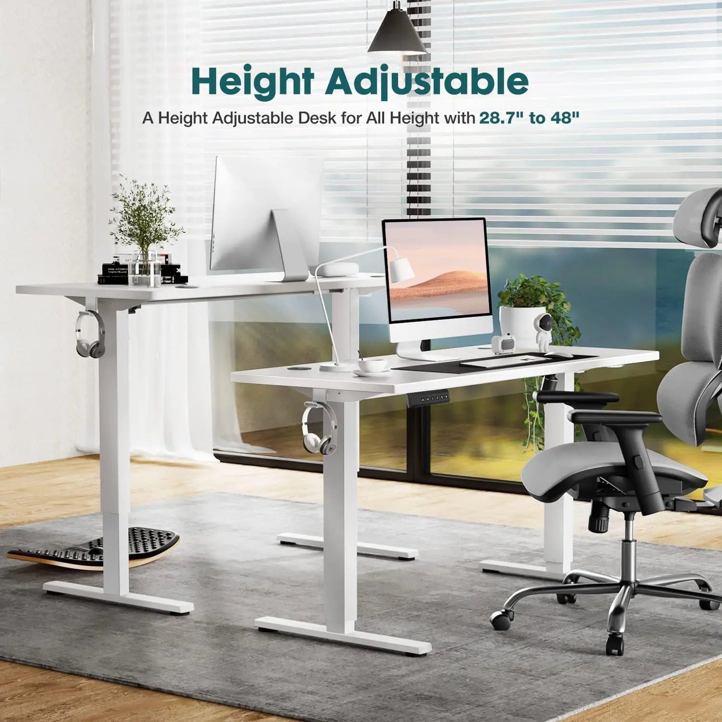 XMSJH Adjustable Standing Desk Sit to Stand Computer Table