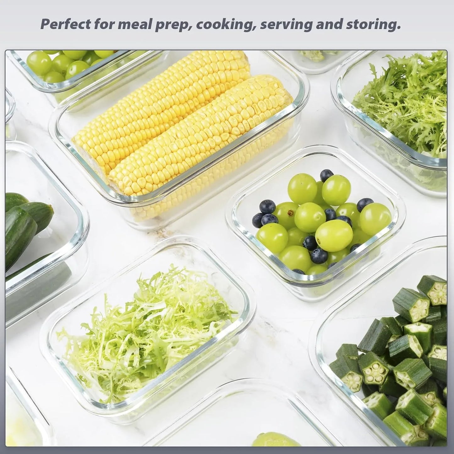 Glass Food Storage Containers With Lids Airtight Meal Prep