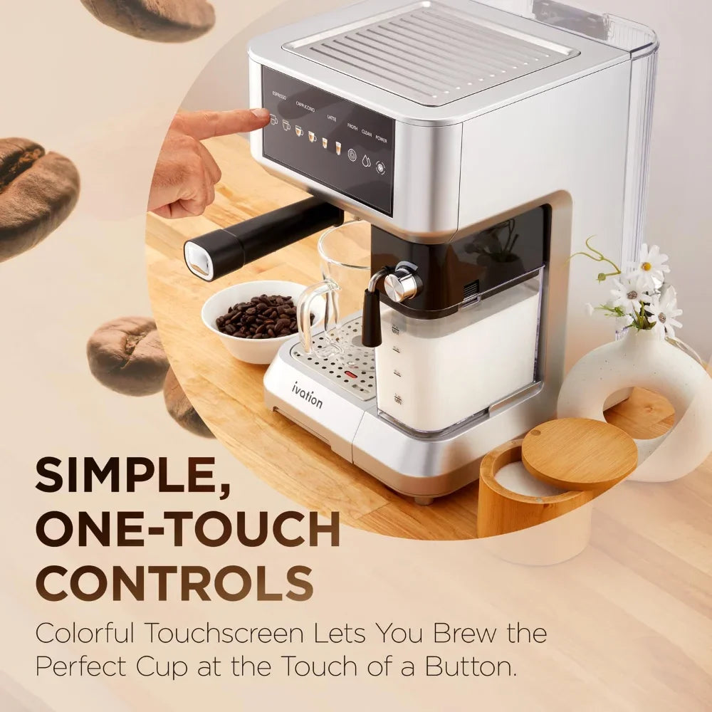 recommend.58mm | Coffee Machine for Home |Espresso & Cappuccino Maker w/Milk Frother | Single