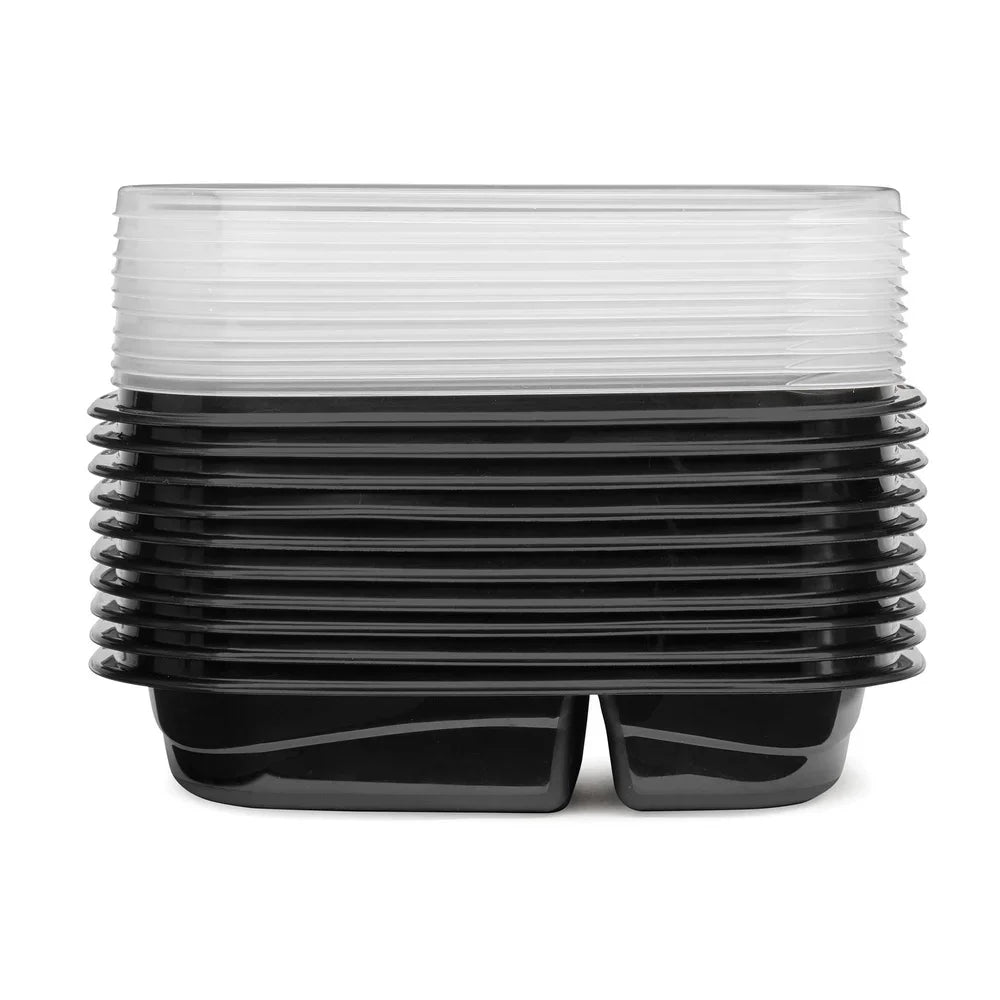 3.7 Cup Meal Prep Containers with Dividers Stackable Food Storage Containers Set of 10 Includes Lids Microwave Dishwasher Safe