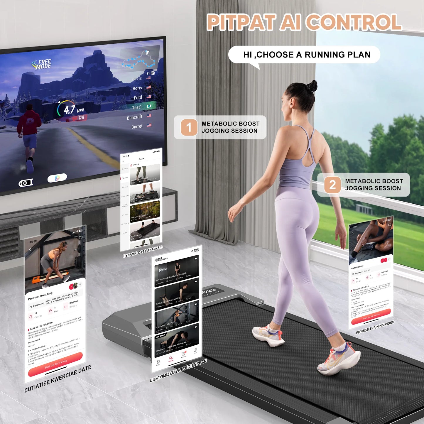 2in1 Run-Walking Pad Small Treadmill for Home&Office Under Desk Treadmill with LED Display 45db Quiet Portable Mini Treadmill