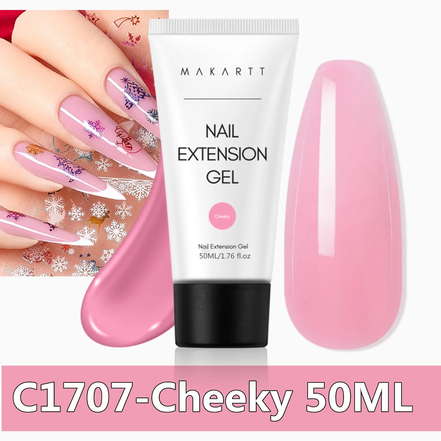 Makartt Poly Nail Extension Gel for Nails ,Clear Pink Builder & Sculting Soak Off Hard Gel for Strong Natural Look for Beginer