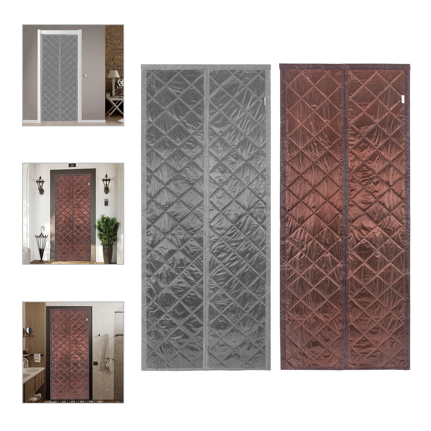0.85*2.05m Magnetic Thermal Insulated Door Curtain Door Insulation Curtain Center Opening Doorway For 32 * 80 Inch Doors