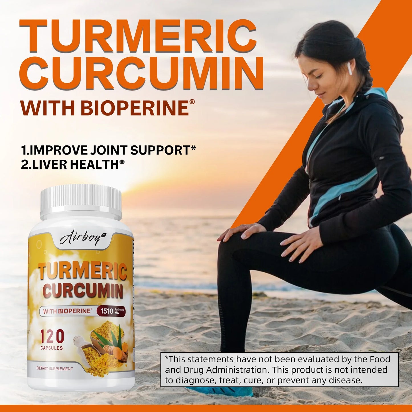 Turmeric Curcumin - Helps Relieve Muscle and Joint Pain, Antioxidant, Supports Immune, Heart, Digestive Health - 120 Capsules