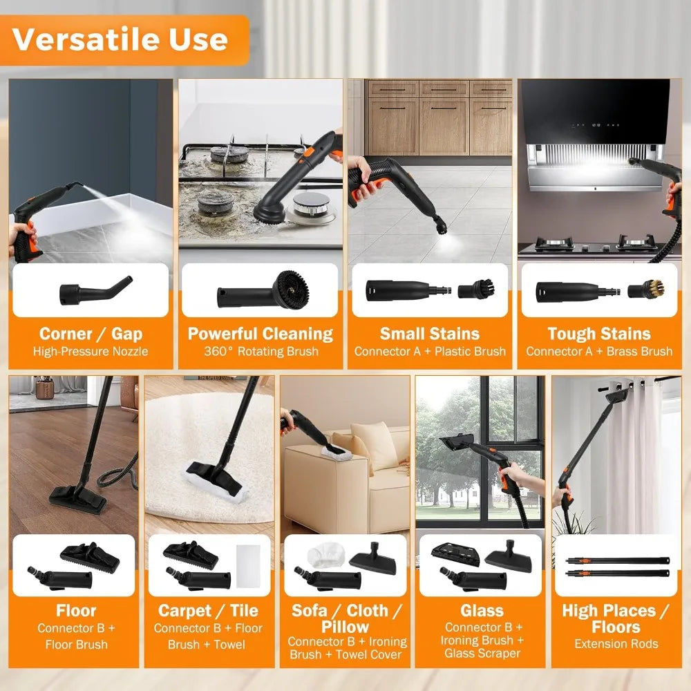 High Pressure Multipurpose Rolling Cleaning Machine for Carpet Upholstery Floor, White
