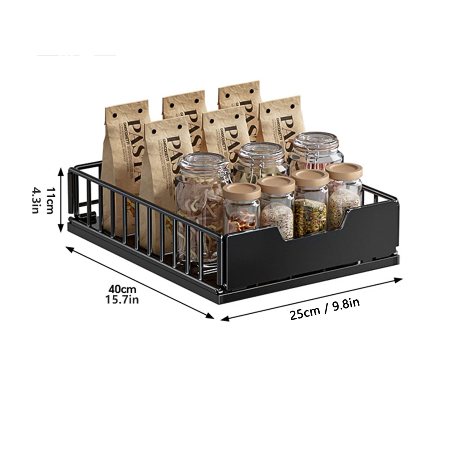 Kitchen Storage Rack Slide Drawer Storage Tray Pull Out Cabinet Organizer Seasoning Bottle Spice Storage Rack Kitchen Organizer