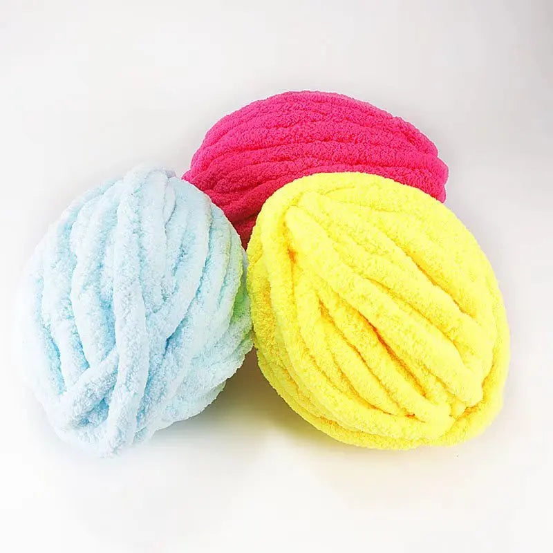 250g Extra Thick Ice Yarn Blanket Hand-Knitted DIY Thread Large Thickness Chenille Cushion Pet Nest Thread Icelandic Scarf Hat Stick Needle Close-Fitting Soft Extra Thick Wool Ball 1 Piece = 1 Piece = 250 Grams