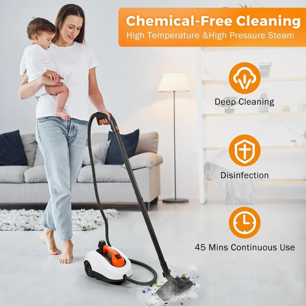 High Pressure Multipurpose Rolling Cleaning Machine for Carpet Upholstery Floor, White
