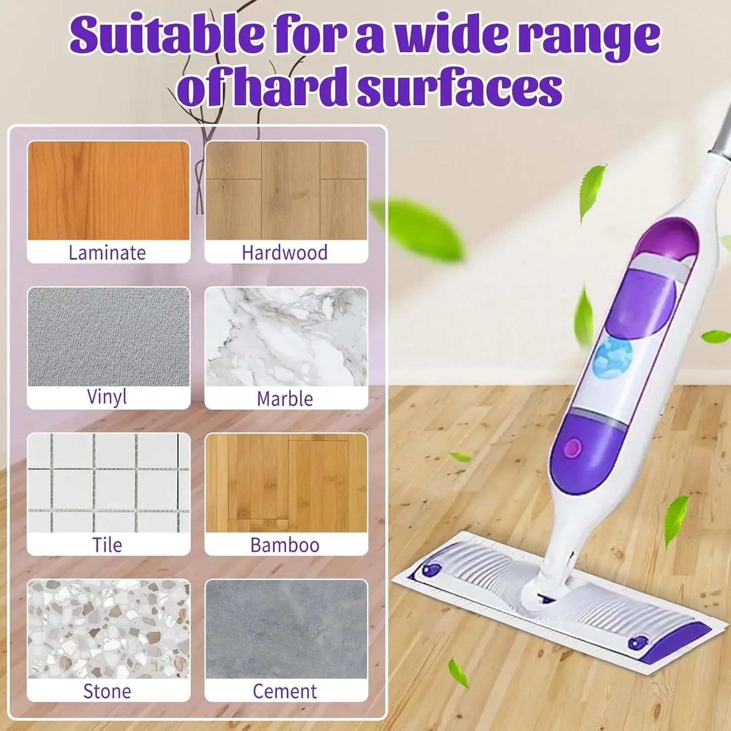 40 Pack Disposable Mop Pads Compatible with Swiffer Power Mop Pads Replacement for Swiffer Power Mop Refills