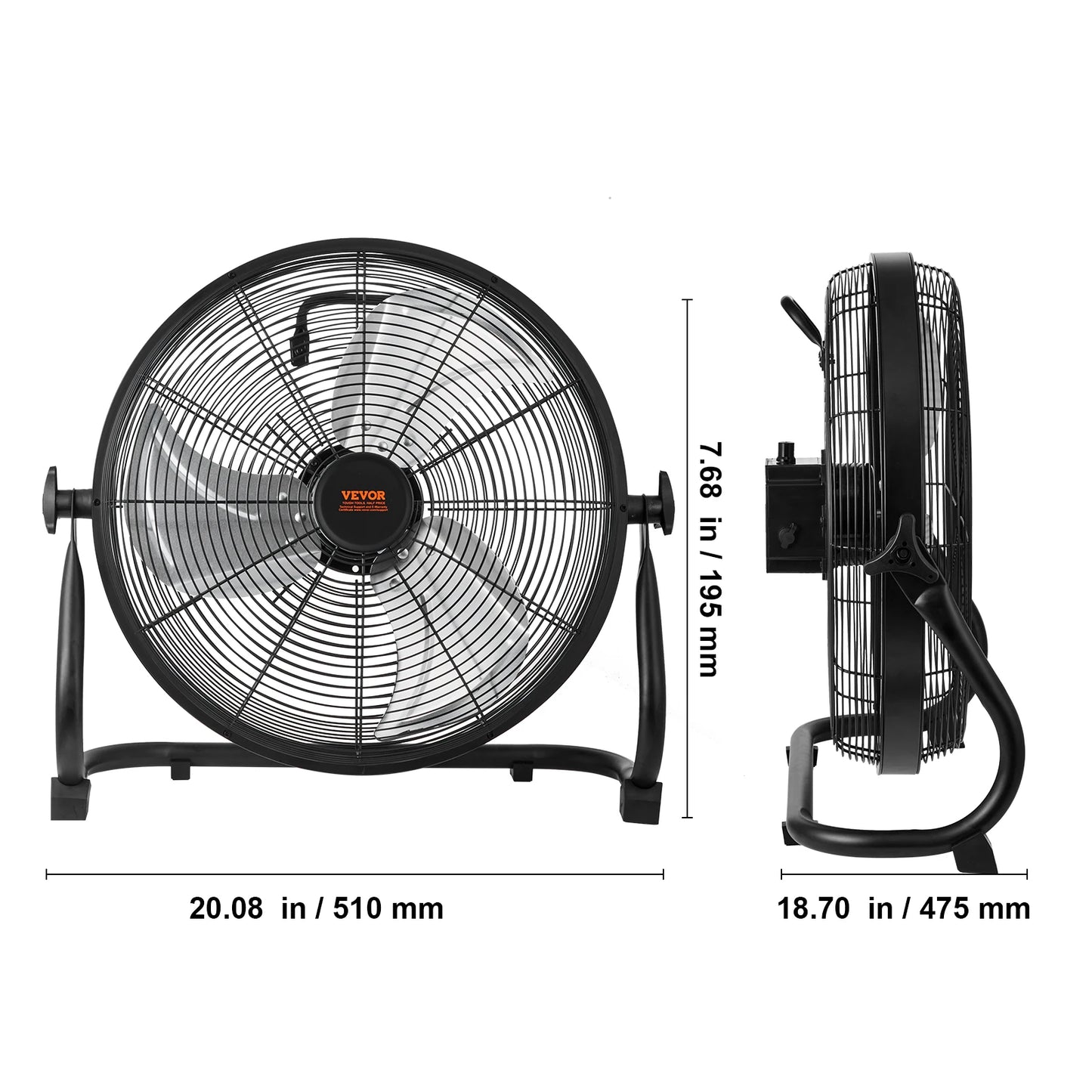 Vevor Cordless Floor Fan High Velocity Portable Heavy Duty