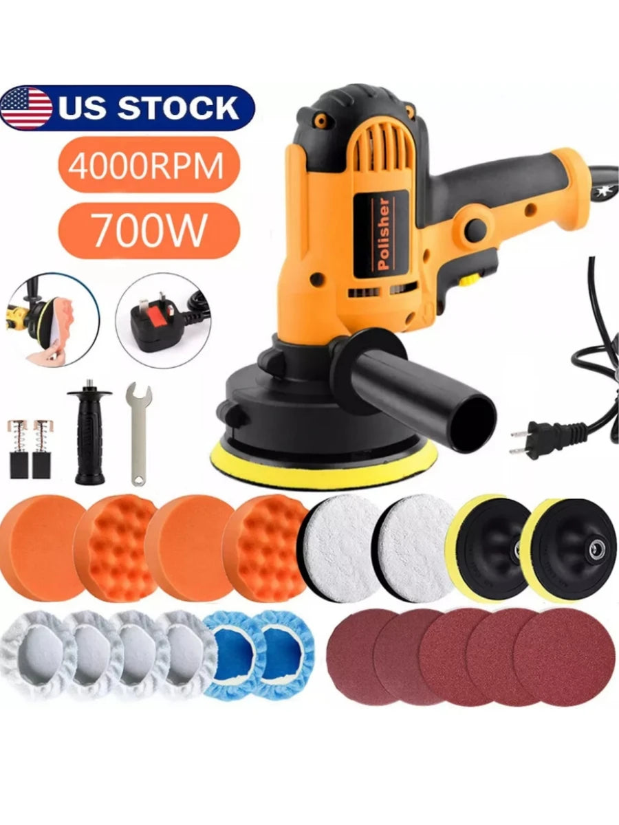 Electric Polisher Buffer Sander Car Polishing Machine 5" 7" Buffing Sponge Kit