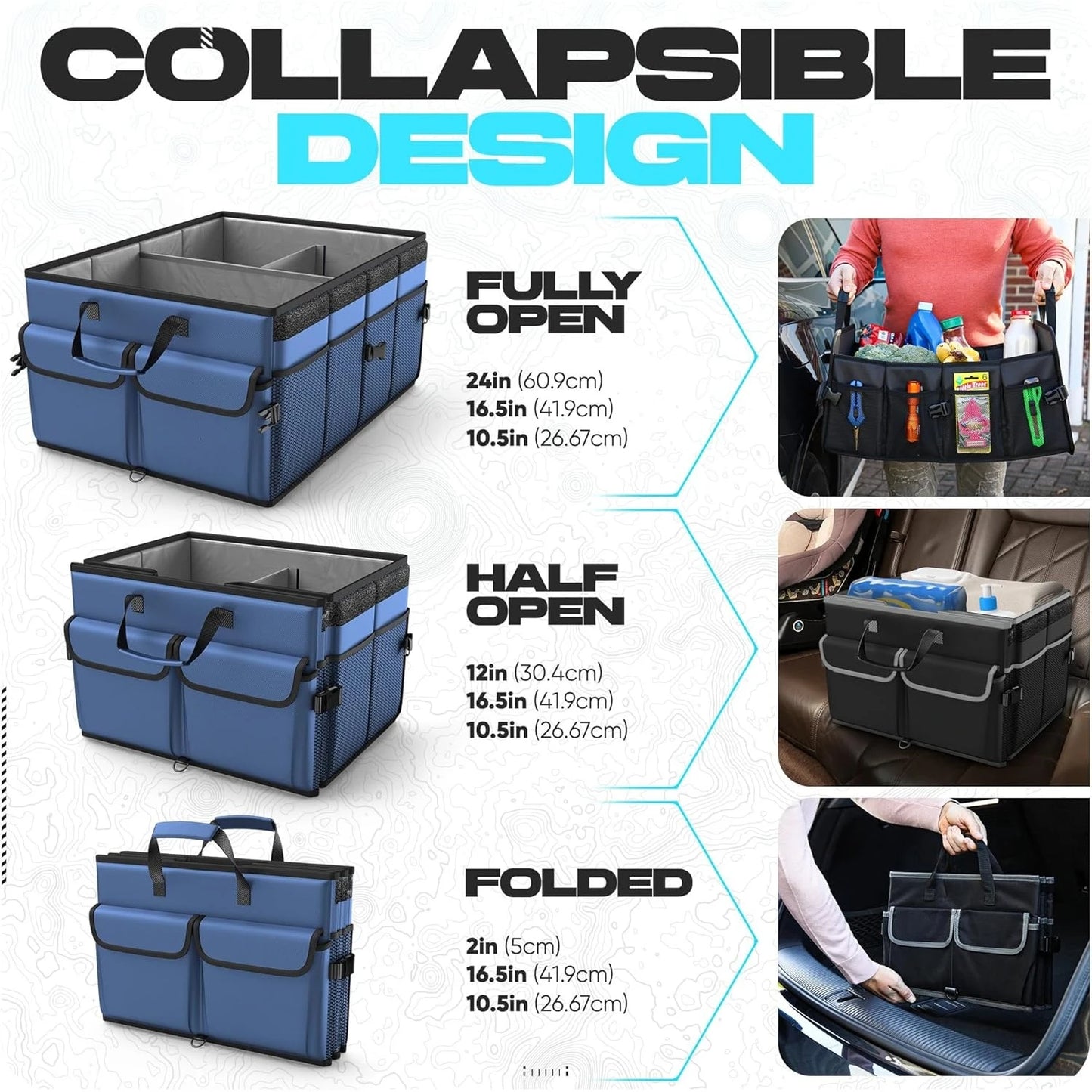 Car Trunk Organizer Collapsible SUV Storage Case Premium