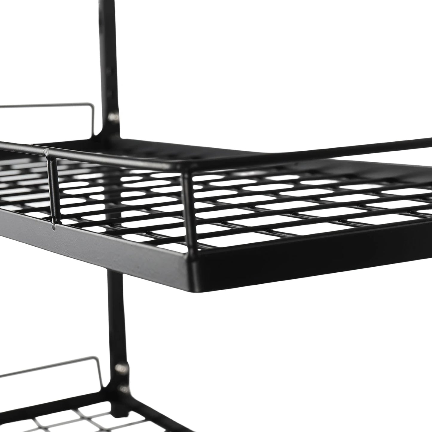 Hanging Pot Rack 2 Tier Pan Rack Wall Mounted Pot Holders for Kitchen Storage Pot and Pan Organizer with 10 Hooks